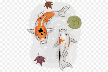Goldfish Ornamental fish - Hand painted Pisces swimming 