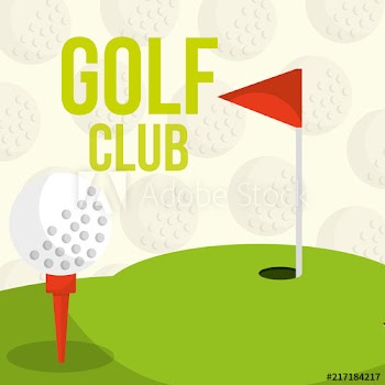 golf club course flag balls background vector illustration