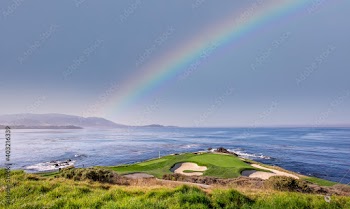 golf course with ocean