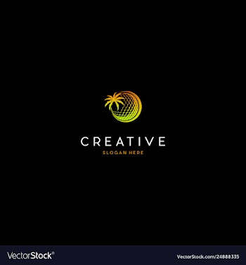 Golf island vacation creative logo design vector image