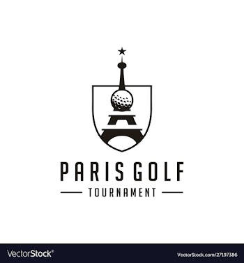Golf logo paris golf tournament logo design vector image