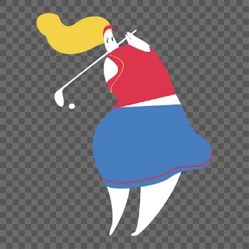 Golf player png sticker, woman | Free PNG Illustration - rawpixel