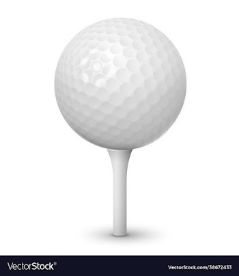 golf realistic ball on a tee eps 10