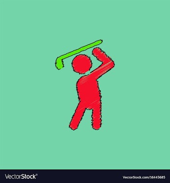 Golf sport golfer man in hatching style vector image