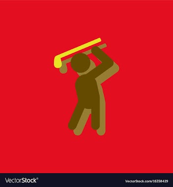 Golf sport golfer man in sticker style vector image