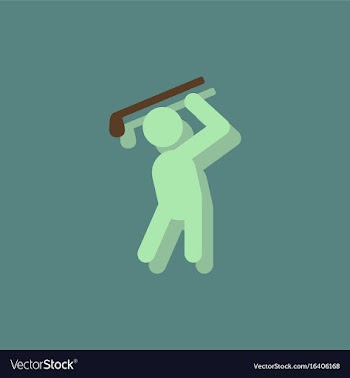 Golf sport golfer man in sticker style vector image