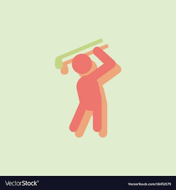 Golf sport golfer man in sticker style vector image