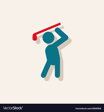 Golf sport golfer man in sticker style vector image