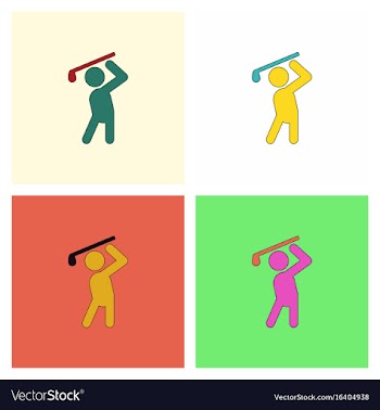 Golf sport golfer man set vector image