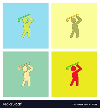 Golf sport golfer man set vector image