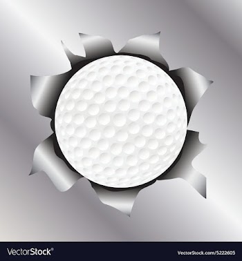 Golf thru metal sheet vector image