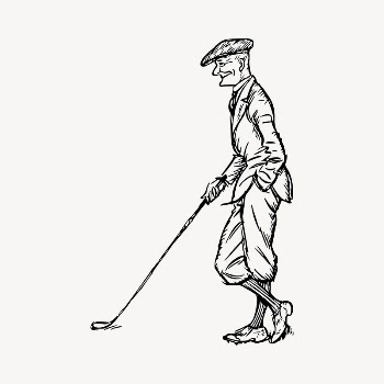 Golfer clipart, vintage hand drawn | Free Vector - rawpixel