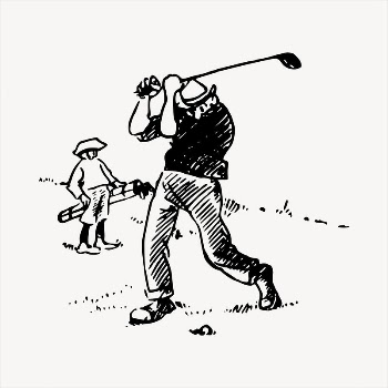 Golfer  clipart, vintage hand | Free Vector - rawpixel