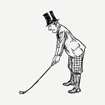 Golfer drawing, vintage illustration psd. | Free PSD - rawpixel