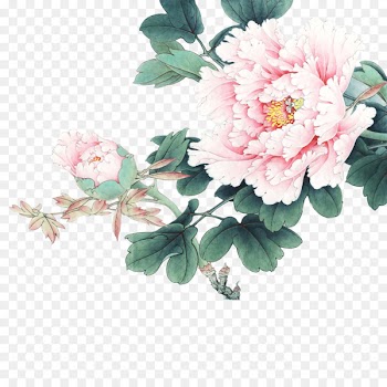 Gongbi Moutan peony Chinese painting Inkstick - peony 