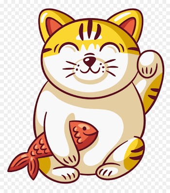 Good luck charm Royalty-free Photography - Yellow painted Lucky Cat 