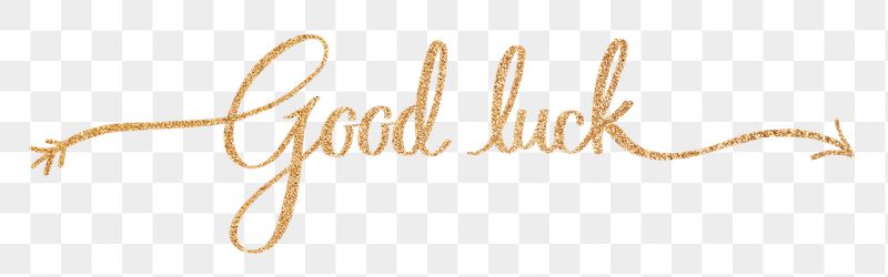 Good luck png, gold glittery | Free PNG - rawpixel