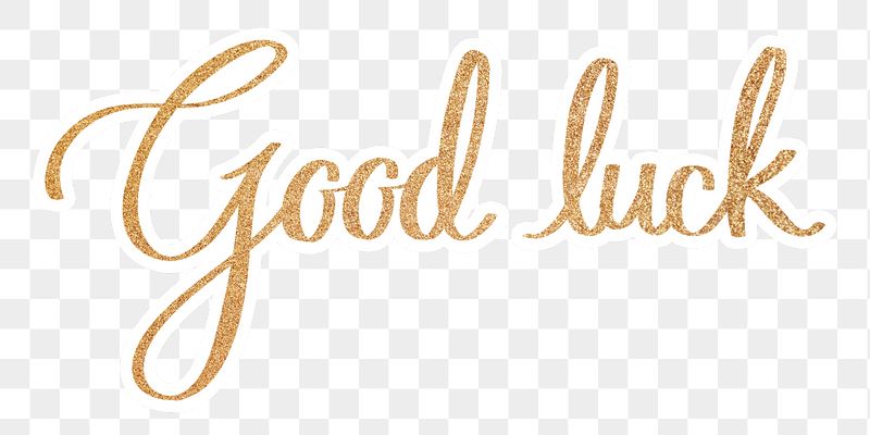 Good luck png, gold glittery | Free PNG - rawpixel
