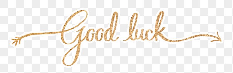 Good luck png, gold glittery | Free PNG - rawpixel