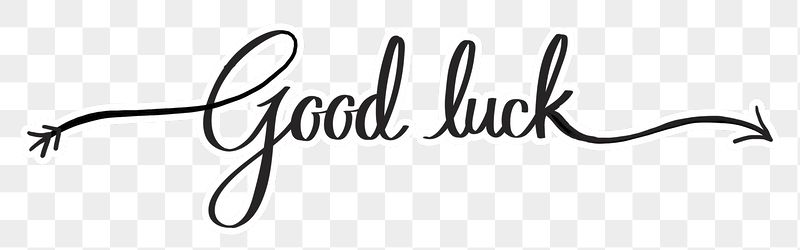 Good luck png, minimal black | Free PNG - rawpixel