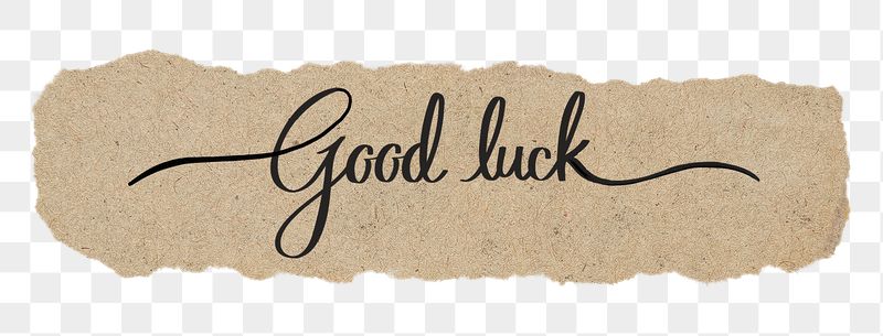 Good luck png word, black | Free PNG - rawpixel