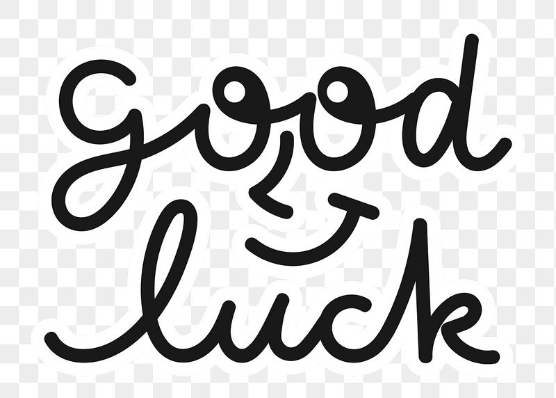 Good luck png word sticker | Free PNG - rawpixel