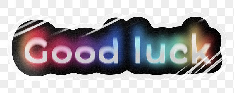 Good luck png word sticker, | Free PNG - rawpixel