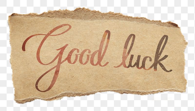 Good luck word, ripped paper, | Free PNG - rawpixel