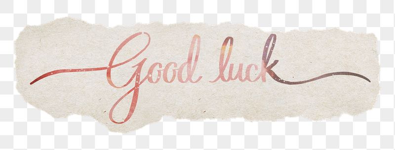 Good luck word, torn paper, | Free PNG - rawpixel