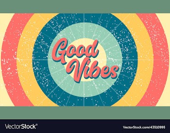 good vibes vintage sun retro banner background