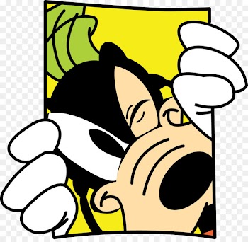 Goofy Mickey Mouse Minnie Mouse Pluto Eeyore - Cartoon dog lying in the window 