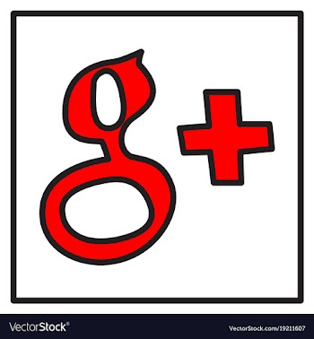 Google plus icons on background vector image