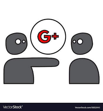 Google plus icons on background vector image