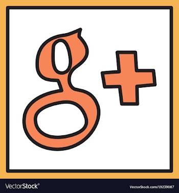Google plus icons on background vector image