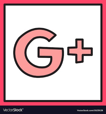Google plus icons on background vector image