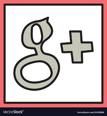 Google plus icons on background vector image