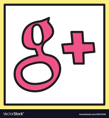 Google plus icons on background vector image