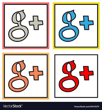 Google plus icons on background vector image