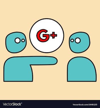 Google plus icons on background vector image