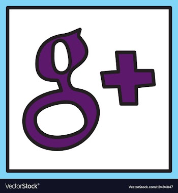 Google plus icons on background vector image