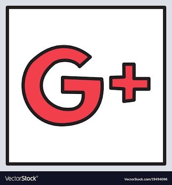 Google plus icons on background vector image