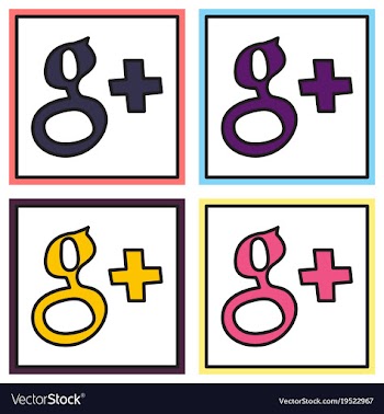Google plus icons on background vector image