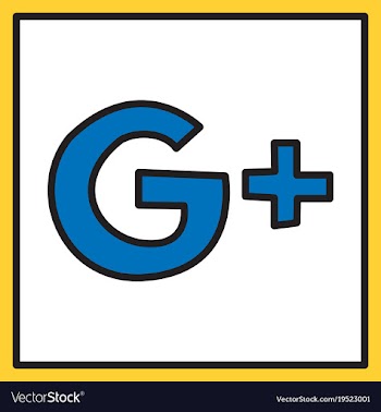 Google plus icons on background vector image