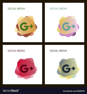 Google plus icons on white background vector image