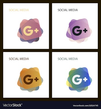 Google plus icons on white background vector image