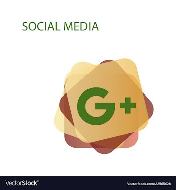 Google plus icons on white background vector image