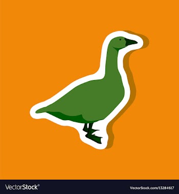 Goose paper sticker on stylish background vector image