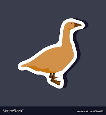 Goose paper sticker on stylish background vector image