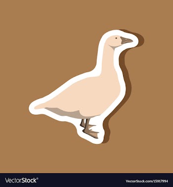 Goose paper sticker on stylish background vector image