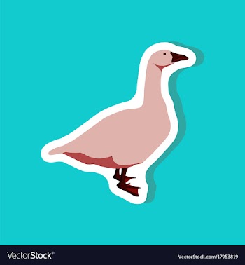 Goose paper sticker on stylish background vector image